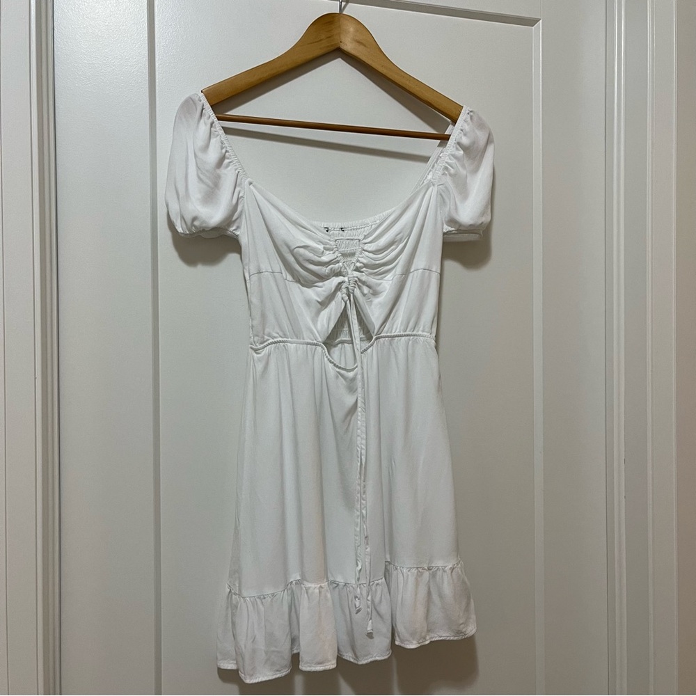 BERSHKA - Tie-Front - White - Mini Dress - Women’s S